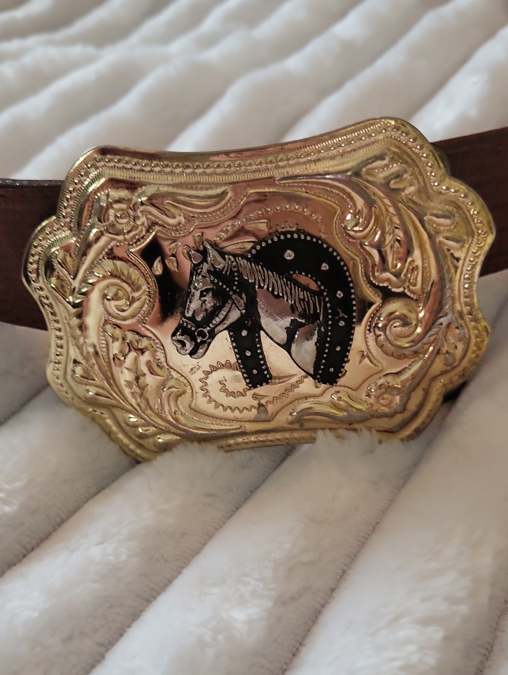 Vintage Western horse head belt buckle
